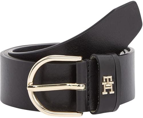 Image of Tommy Hilfiger Women’s 3.5 cm Essential Effortless Belt with Pin Buckle, Black (Black), 27.6 inches