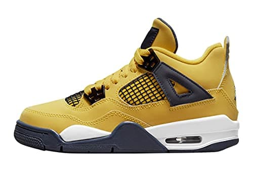 Image of Air Jordan 4 Retro - 308497 106, Yellow,blue,dark Blue, 5 Big Kid