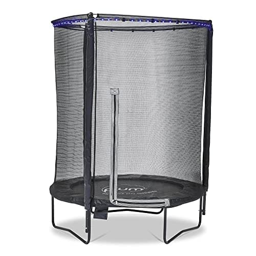 Image of Plum Light Up Small Trampoline 4.5ft and Enclosure in black with multi coloured LED lights and Interactive Audio Sensor for Kids 3 Years Plus Max User 40kg Junior 30200AK82