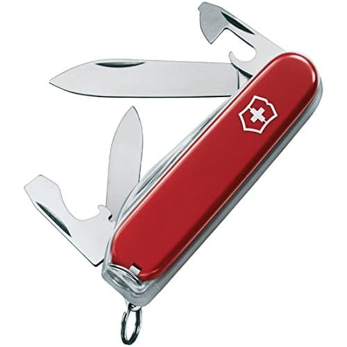 Image of Victorinox Recruit Swiss Army Knife, Medium, Multi Tool, 10 Functions, Blade, Can Opener, Red