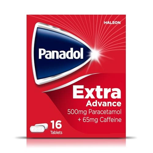 Image of Panadol Extra Advance Painkillers, 500mg Paracetamol Tablets with 65mg Caffeine, Pain Relief for Migraines, Headaches, Backache, Joint Pain, Period Pain and Toothache, Pack of 16.