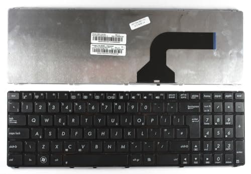 Image of Power4Laptops UK Layout Glossy Black Frame Black Replacement Laptop Keyboard Compatible With Asus 04GNV32KUK01-3