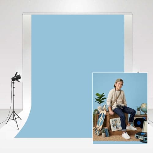 Image of Kate Baby Blue Studio Backdrop Photography 3x3m Sky Blue Solid Color Classic Background Chroma-key Photo Booth Color Wedding Backdrop Skin Friendly Magazine Advertising Shooting Accessories