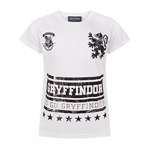 Image of Harry Potter Go Gryffindor Girl's T-Shirt (11-12 Years) White