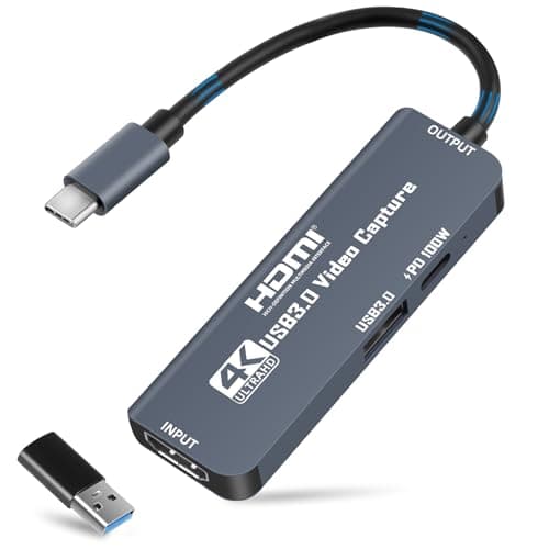 Image of Flintronic USB 3.0 Video Capture Card with 100W PD, HDMI to USB-C 4K 1080P 60FPS, for Live Broadcast Gaming Streaming