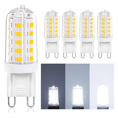 Image of Nottac G9 LED Light Bulbs, Dimmable 3.5W 380LM 6500K Cool White 28W Capsule Bulbs, Halogen Bulb Replacement, Flicker Free Energy Saving, for Home Lighting Decor, 5 Pack