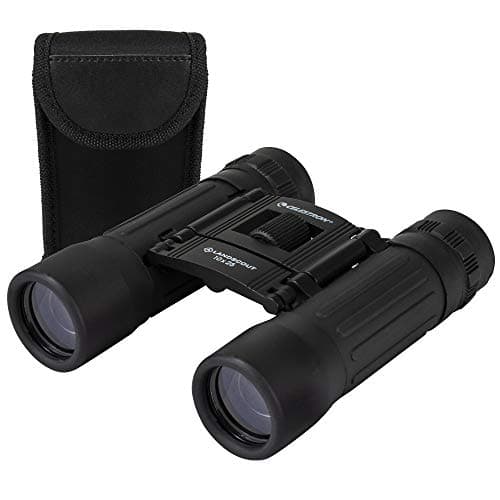 Image of Celestron 72352 LandScout 10x25mm Water-Resistant Roof Prism Binoculars with Rubber Grip Surface, Coated Lens, K9 Optical Glass, Neck Strap and Soft Carry Case, Black