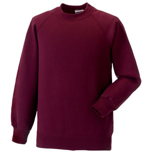 Image of Jerzees Schoolgear Childrens Raglan Sleeve Sweatshirt (Pack of 2) (5-6) (Burgundy)