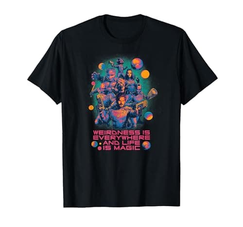 Image of Marvel Guardians of The Galaxy Volume 3 Weirdness Everywhere T-Shirt, Men, Black, 5X-Large