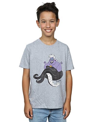 Image of Disney Boys The Little Mermaid Classic Ursula T-Shirt 9-11 Years Sport Grey
