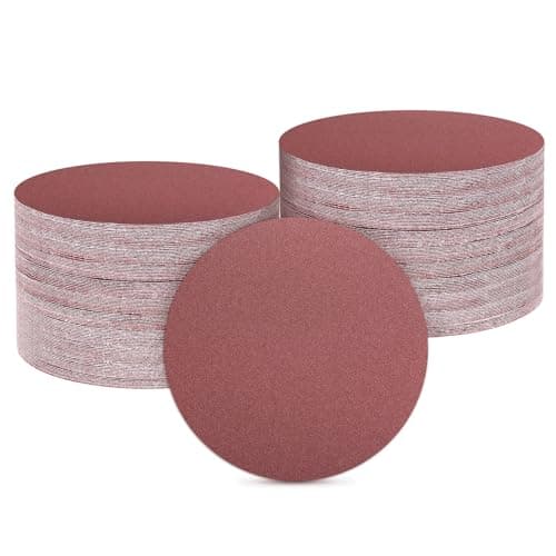 Image of sourcing map 150 Pcs 50mm 2 Inch Sanding Discs, 180 Grit Hook and Loop Sandpaper, No-Hole Aluminum Oxide Orbital Sander Sandpaper for Woodworking Automotive Metal Polishing, Red