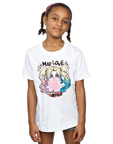 Image of DC Comics Girls Harley Quinn Mad Love T-Shirt White 5-6 Years