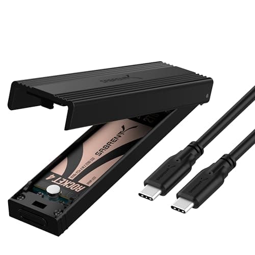 Image of SABRENT M.2 NVMe Enclosure, Tool Free NVMe and SATA, 10Gbps External SSD Enclosure, Reusable Thermal Pad, Compatible with 2230 2242 2260 2280 (EC-SNVE)