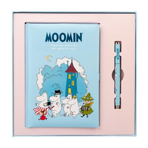 Image of Grupo Erik A5 Notebook With Pen & Gift Box - Moomins Gifts | Plain & Lined Journal Note Book, Lined Notebook A5 Sketchbook | Cute Stationery, Moomin Gifts Uner 20 Pounds