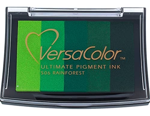 Image of Tsukineko Versacolor 5 Colour Pigment Ink Pad - Rainforest, Green