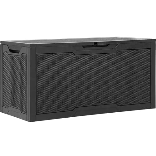 Image of YITAHOME 100 Gallon Resin Deck Box, Weather Resistant Outdoor Storage Box, Lockable Indoor Outdoor Storage for Supplies and Essentials, Black