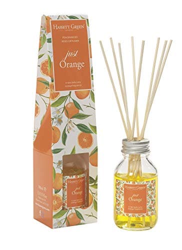 Image of Hassett Green London - Just Orange Fragrance Oil Reed Diffuser 100ml - Long Lasting Home Indoor Fragrance with 8 Rattan Reeds