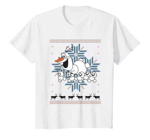 Image of Kids Frozen Christmas Olaf And Snowmens T-Shirt