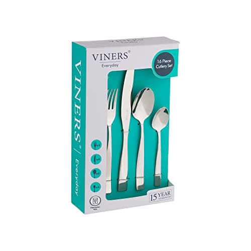 Image of Viners Everyday Purity 16 Piece Cutlery Set with Gift Box, 18/0 Stainless Steel