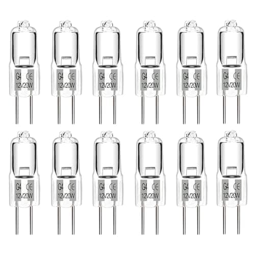 Image of G4 Halogen Bulbs 20W 12V Dimmable Warm White 2700K, 2 Pin Clear Capsule Lamp for Cooking, Crystal Chandeliers, Track Lighting - Pack of 10