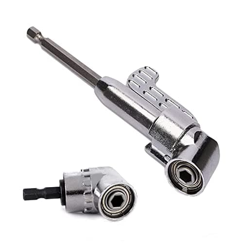 Image of Jetisva 2pcs Right Angle Drill Adaptor - 90 & 105 Degree, 1/4" Angle Screwdriver Attachment, Magnetic Socket Holder High-Carbon Steel