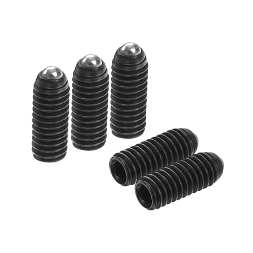 Image of sourcing map 5pcs Screw Thread Ball Plunger M4 x 10mm High Carbon Steel Hex Socket Spring Plunger Ball for Lubrication Pneumatic Tools, Black