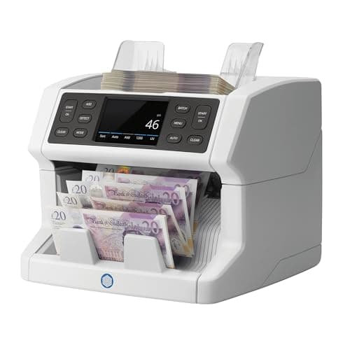 Image of Safescan 2850 Money Counting Machine - Counts Sorted Banknotes - Cash Counting Machine with 3-Point Counterfeit Money Detector - Money Counter Machine - Suitable for the New King Charles Notes