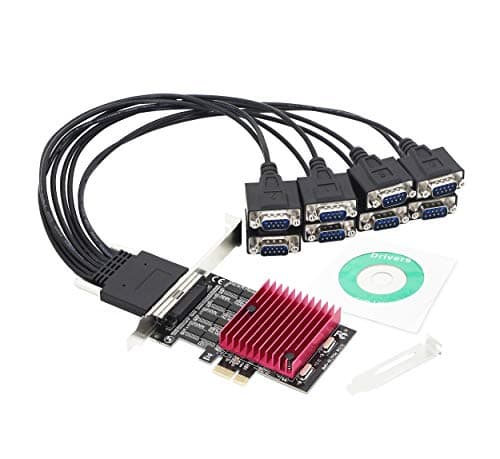 Image of CERRXIAN PCIE to 8 port RS232 Expansion Card, PCI-E X1 8 Ports DB9 Serial Card, 8 Chipset PCI-Express Controller Card(With 8 Port External Cable)