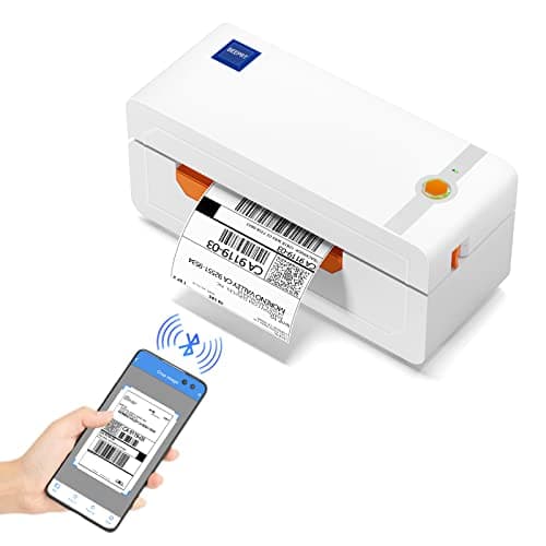 Image of JADENS Bluetooth Thermal Label Printer, 4x6 Shipping Label Printer for Shipping Packages 203DPI, 1.57"-4.1" Printing Size Compatible with Hermes, Royal Mail, Amazon, Shopify