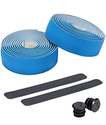 Image of BBB Cycling Bike Handlebar Tape Road Bike I Diamond Pattern For Strong Grip I Shock Absorption I Includes Handlebar Plugs I FlexRibbon BHT-14, Blue
