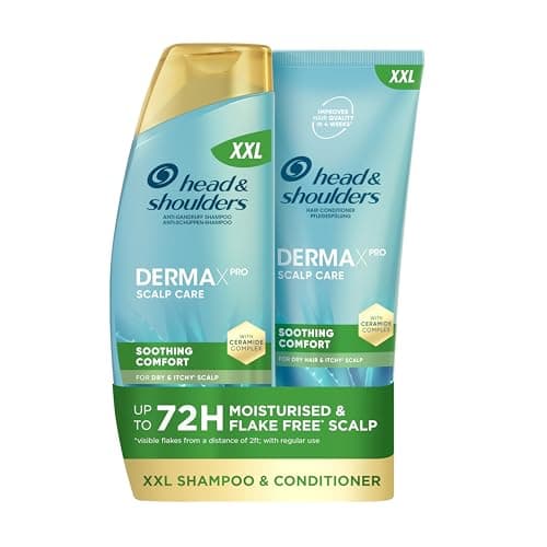 Image of Head & Shoulders Anti Dandruff Shampoo DERMAXPRO Dry Scalp Shampoo 500ml + DermaXPro Soothing Comfort Lightweight Conditioner 350 ml, soothes scalp, With Aloe Vera, Vitamin E & Cactus Extract