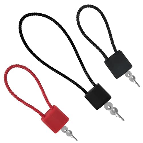 Image of MOSTFUN 3 PCS Steel Rope Padlocks with Keys, Heavy Duty Lock, Flexible Cable for Wheelie Bin, Suitcase, Bicycle, Gym Cabinets, Small Cable Lock, Black Red