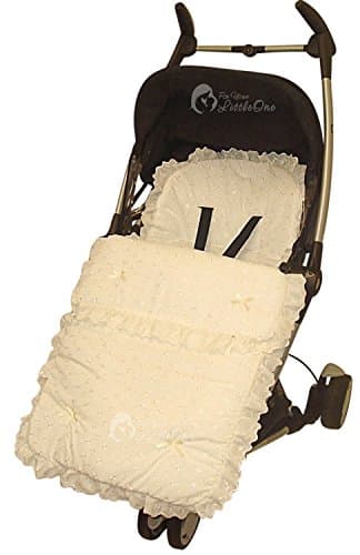 Image of Broderie Anglaise Footmuff/Cosy Toes Compatible with Babystyle Oyster Prestige Cream