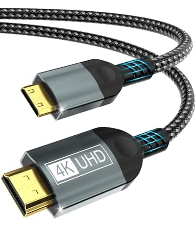 Image of BRV Explorer Mini HDMI to HDMI Cable 2M, 4K@60Hz 1440P@144Hz High Speed Mini HDMI 2.0 Cable, Support HDR UHD ARC HDCP Compatible with DSLR Camera Raspberry Pi Zero TV Laptop Portable Monitor