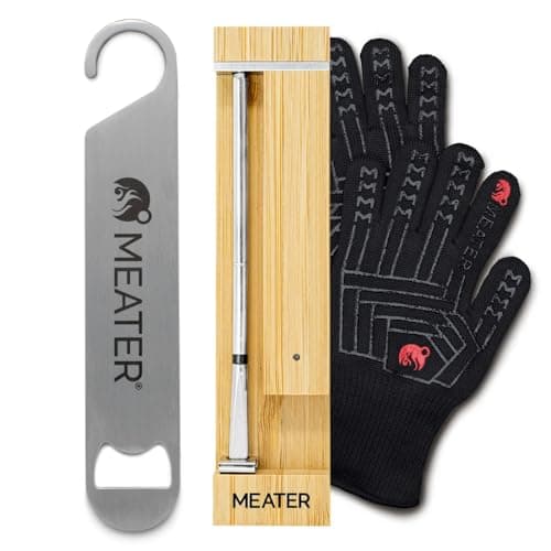 Image of MEATER Pro Bundle: Smart Wireless Meat Thermometer with Built-In WiFi, Heat-Resistant BBQ Mitts & Bar Blade Opener | Up to 550°C Tolerance | Long Range for Grilling, Smoking, Roasting & More