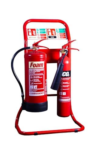 Image of Contempo Tubular Fire Extinguisher Stand (Double) - FireShield (Red)