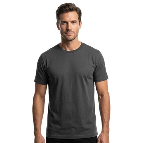 Image of Plain T Shirt Luxury Fine Organic Ringspun Cotton Men's t-Shirt(S, Dark Grey)