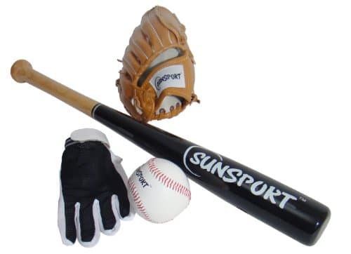 Image of Bex Sport Baseball Gloves, Bat and Ball Set, 71cm,Multi-Colour,513-060