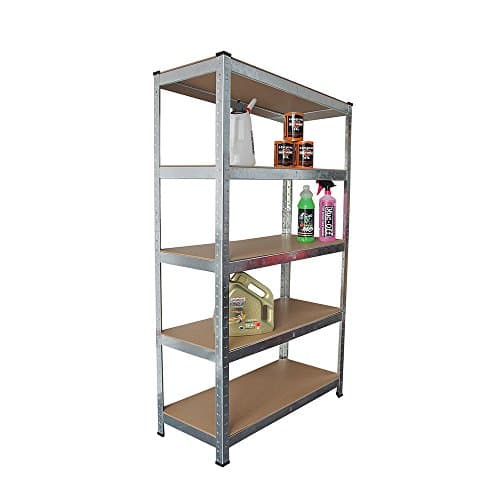 Image of Panana 5 Tier Heavy Duty Boltless Metal Shelving Storage Rack Shelf for Garage Home 150cm x 70cm x 30cm (Silver)