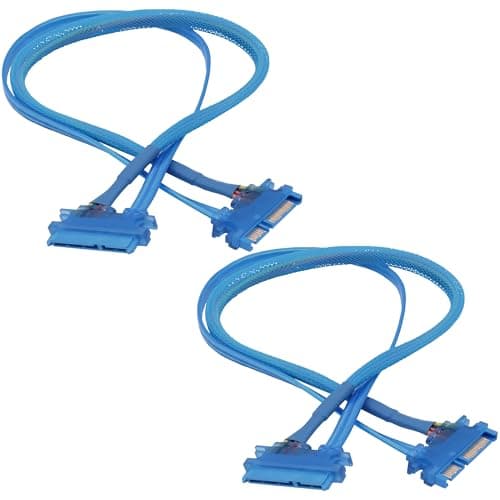 Image of YARCHONN 22Pin SATA Power Extension Cable SATA 3.0 22 Pin 7+15 Pin Male to Female Data Power Combo Extension Cable for SSD,HDD,PCI Cards and Other Equipment -50cm -2pcs