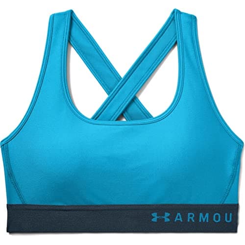 Image of Under Armour HeatGear Armour Mid Impact Crossback Sports Bra, Equator Blue (417)/Mechanic Blue, Medium