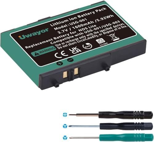 Image of Uwayor DS Lite Battery 1600mAh Lithium-Ion Battery for Nintendo DS Lite Game Console
