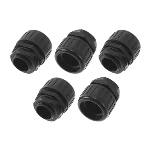 Image of A ABSOPRO M25x1.5 Cable Glands 25mm / 0.98" Bellows Waterproof Tensile Joint Straight-Through PA6 Nylon Black 5 Pcs
