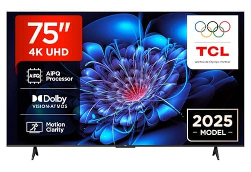 Image of TCL 75P6K-UK 75" 4K Ultra HD, HDR TV, Smart TV Powered by Google TV (Dolby Audio, Voice Control, compatible with Google assistant, Chromecast built-in, 2025 Model)