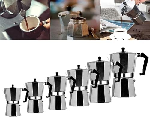 Image of WY8 TOP MOKA Italian Coffee Pot Maker Filter Stove Top Mocha Espresso Coffee Pot all size (450ML 9CUP)
