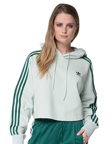 Image of adidas Originals Women's Cropped Hooded Sweatshirt, Vapour Green, Large