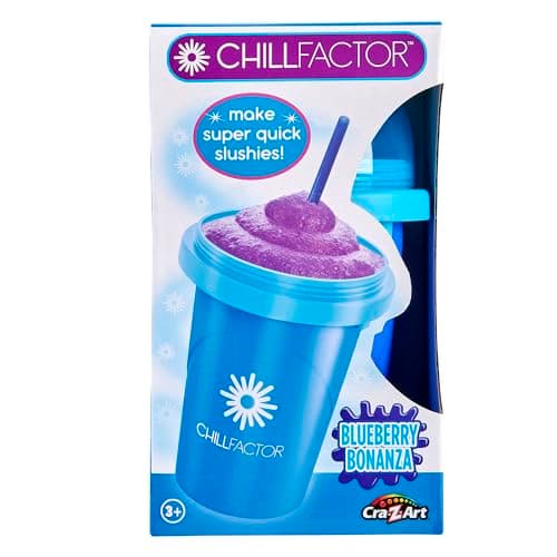 Image of Cra-Z-Art ChillFactor Original Slushie Maker, DIY Magic Slushy Maker, Super Quick Smoothie Squeeze Cup for Milkshakes, Juices, Double Layer Cup with Lid & Spoon, Blue