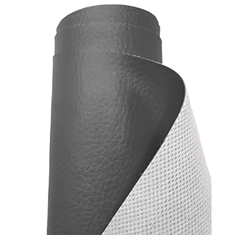 Image of A-Express Grained Faux Leather Fabric Waterproof Heavy Duty Leatherette Vinyl Leathercloth Upholstery Textured Material - Dark Grey 2 Metres 200cm x 140cm