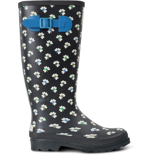 Image of Regatta Womens Orla Kiely Hi Patterned Wellies - Clover Black - 8 UK
