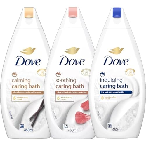 Image of 3 x 450mL | Dove Caring Bath Moisturising Cream | Bath Soak Bubble Bath | Calming, Soothing, Indulging | Pick Any 3 Pack Bundle